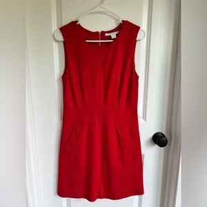 💃🏼Diane von Furstenberg Carpreena Mini Sheath Dress Poppy Red Sleeveless Womens